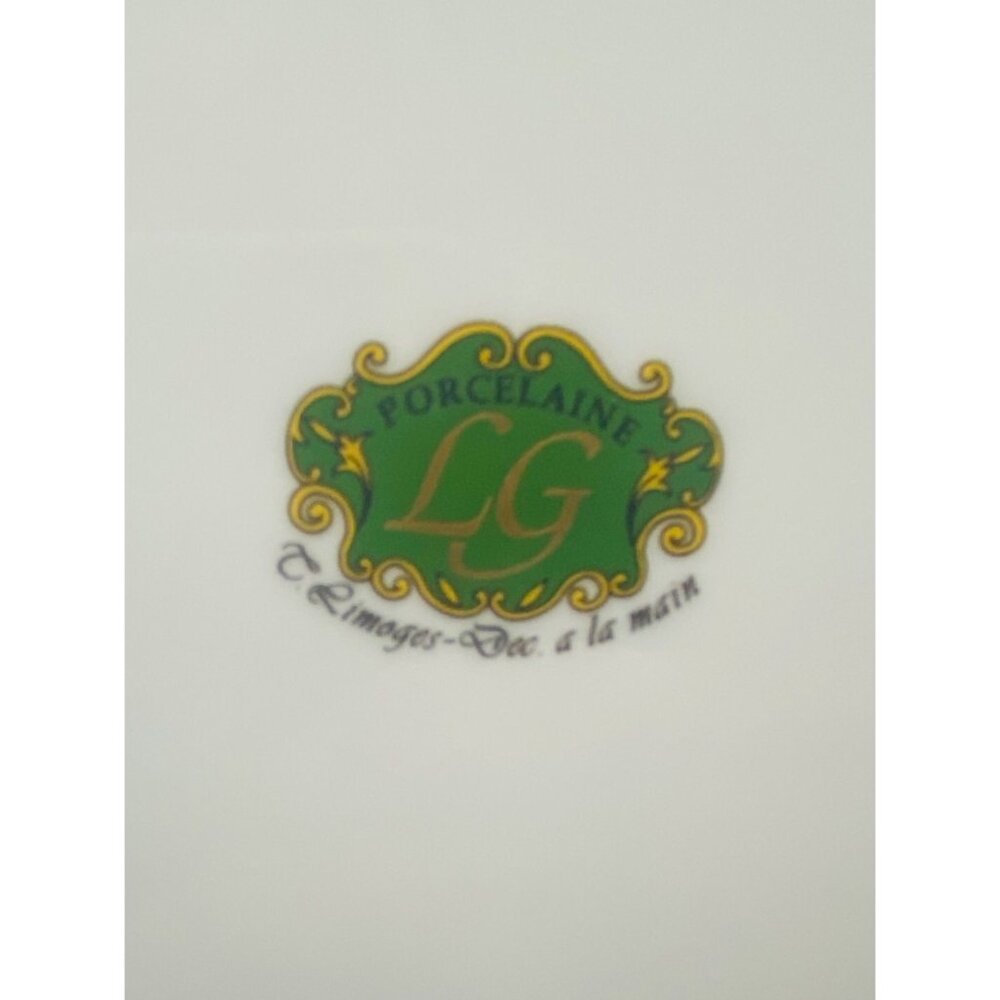 Porcelaine LG Limoges Hand Painted Decorative Plate With Children & Dog Design - Picture 3 of 7